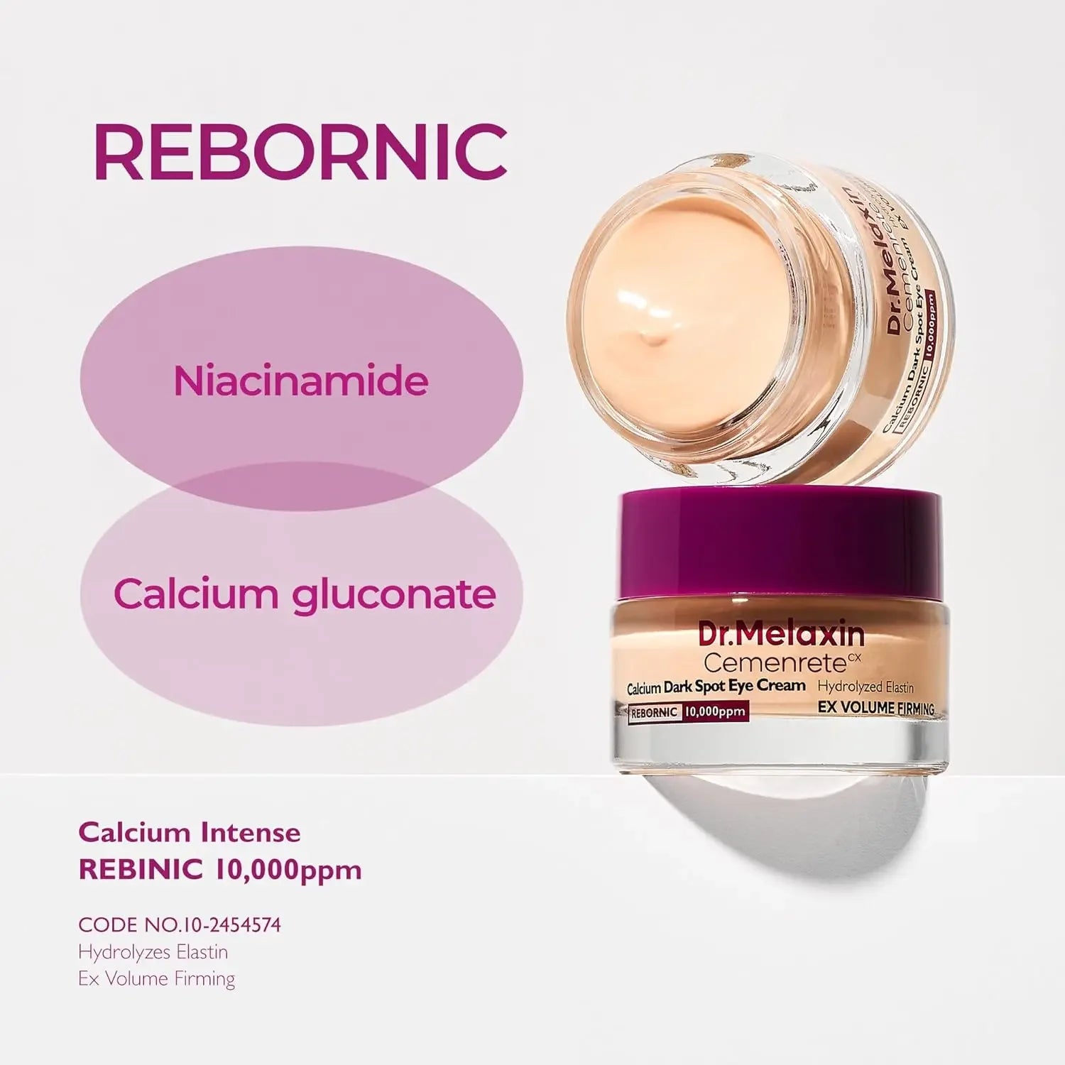 15G Niacinamide and Calcium Gluconate Eye Cream Dark Spot Cover for under Eye Bags Sagging and Dark Circles Skin Care Beauty